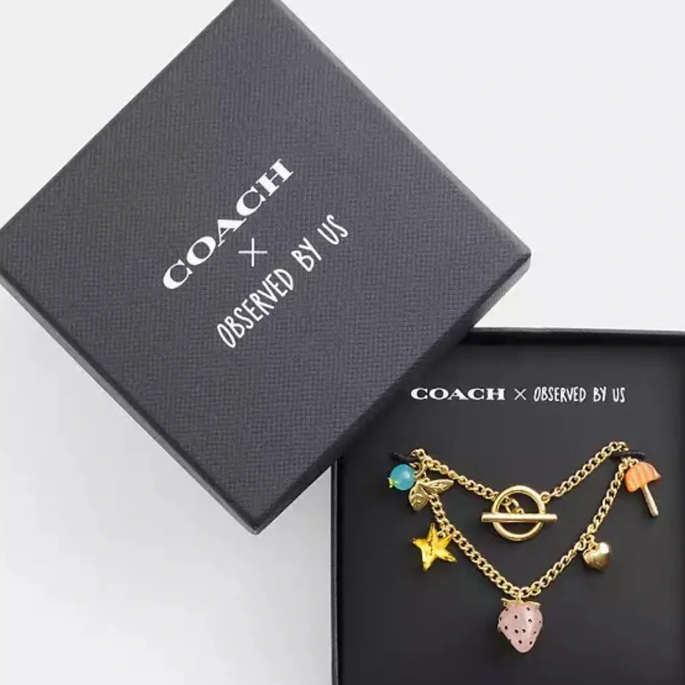 Coach Gold Charm Bracelet with Colorful Accents